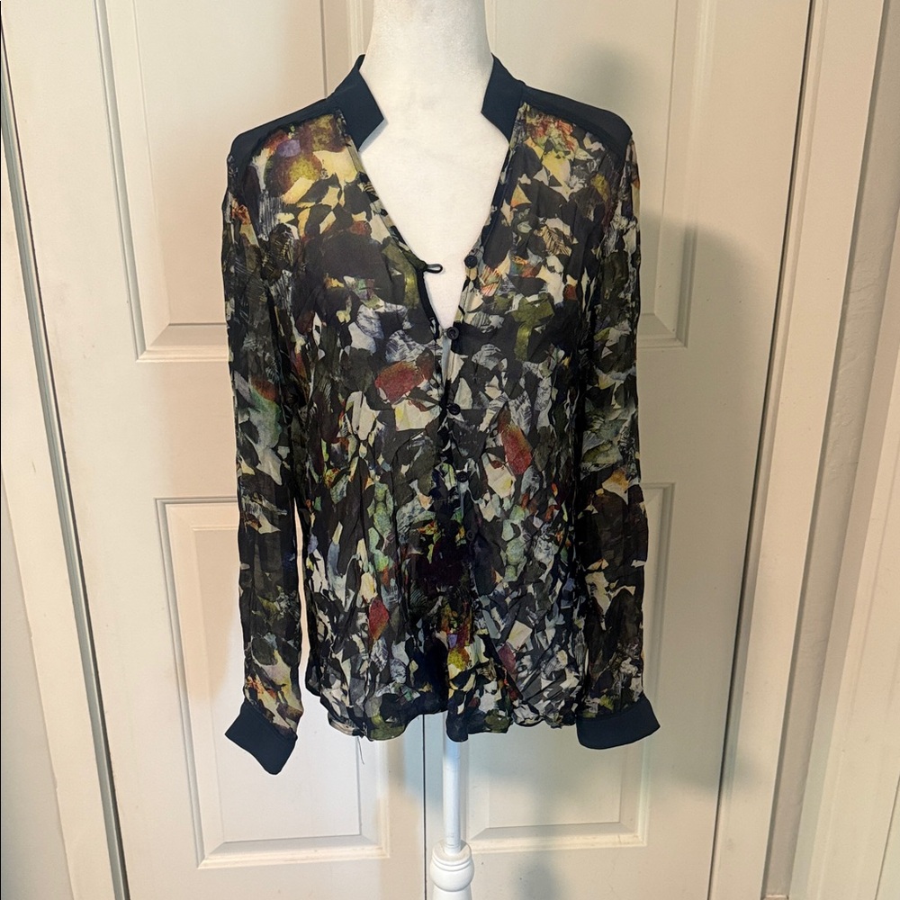 Aryn K Multicolor Sheer Blouse